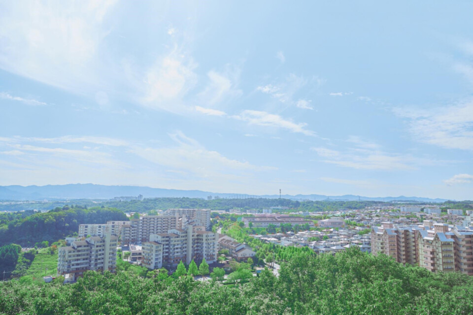 都市機能と田舎の景色が共存する三田市の風景
