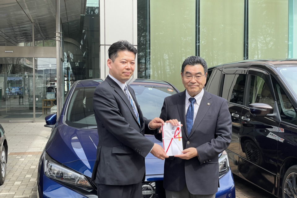 千葉県野田市の車両贈呈式の様子