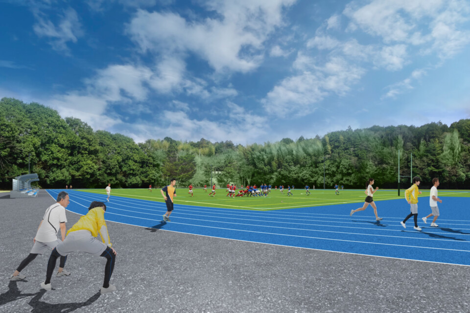 サッカー・ラグビー場、陸上競技用トラック等建設事業(令和9年3月完成予定)