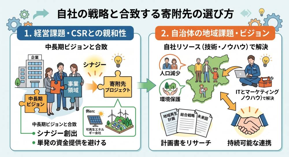 自社の戦略と合致する寄附先の選び方