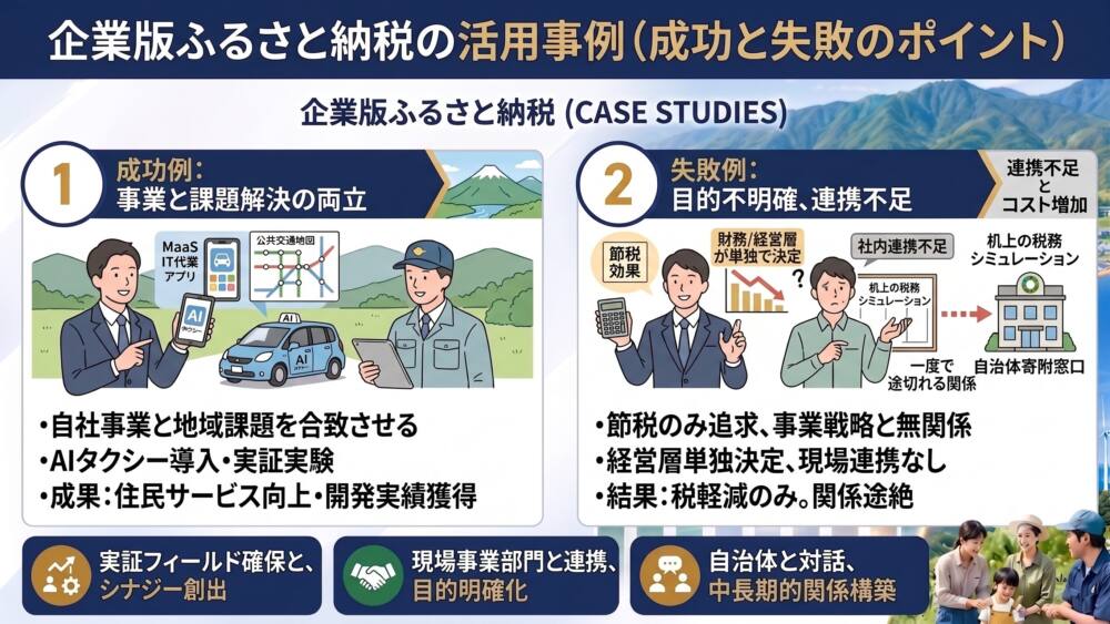 企業版ふるさと納税の活用事例(成功と失敗のポイント)