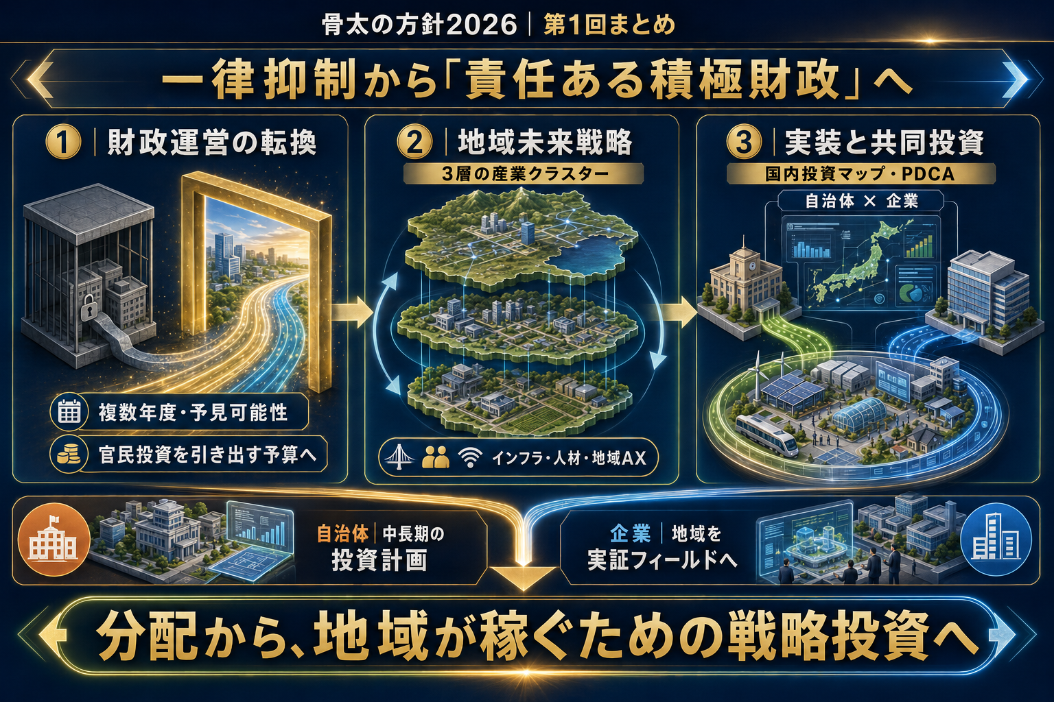 骨太の方針2026を読み解く：【第1回】「責任ある積極財政」がもたらす地域経済のパラダイムシフトまとめ