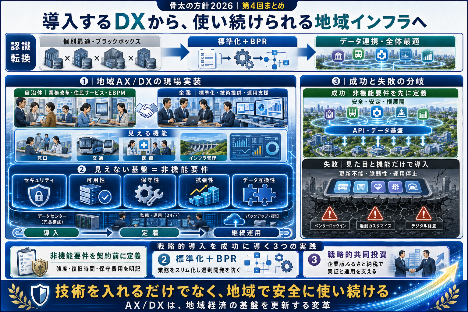 骨太の方針2026を読み解く:【第4回】地域AXDXとインフラ刷新:技術の現場実装と非機能要件の壁を越える